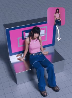 3D character render reference example for AI workflow