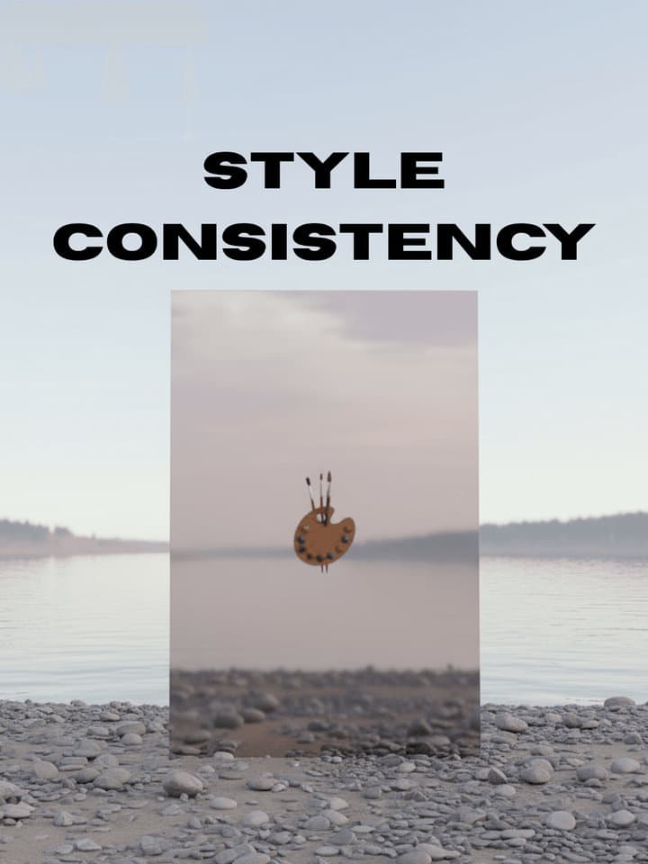 AI style consistency workflow example showing unified visual style